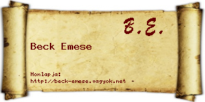 Beck Emese névjegykártya